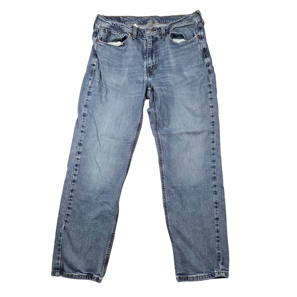 Levi's 502 Taper Jeans Mens 34x30 Blue Good Stretch Light Wash Denim